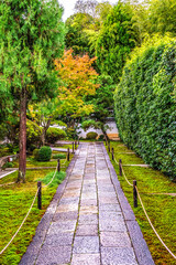 Colorful Path Tofuku-Ji Funda-In Sesshu-ji Buddhist Temple Kyoto