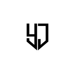 YJ letter logo design with white background in illustrator, cube logo, vector logo, modern alphabet font overlap style. calligraphy designs for logo, Poster, Invitation, etc.