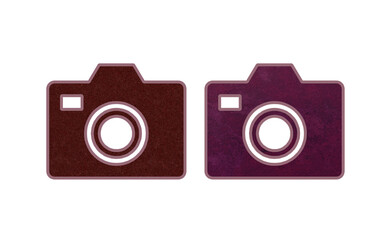 camera icon symbol with texture	
