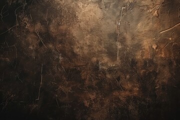 dark brown grunge background with soft lighting, leather looking texture, and copy space to add your own graphic design or text . - obrazy, fototapety, plakaty