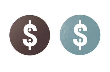 dollar sign multi color icon with texture sign with symbol	