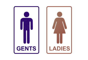 TOILET icon symbol brown and blue