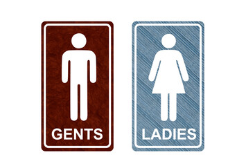 TOILET icon symbol red and blue
