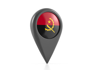 Map marker with Angola flag