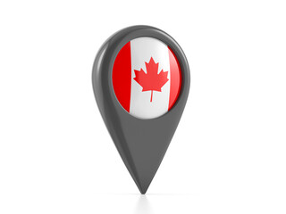 Obraz premium Map marker with Canada flag