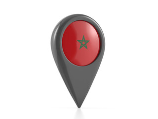 Map marker with Morocco flag