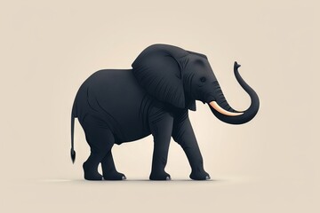 Fototapeta premium Artistic elephant with intricate textures on body. A beautifully textured elephant walks elegantly in this artistic portrayal, with a world map subtly layered over its body suggesting a global theme