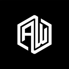 AW letter logo design in illustration. Vector logo, calligraphy designs for logo, Poster, Invitation, etc.