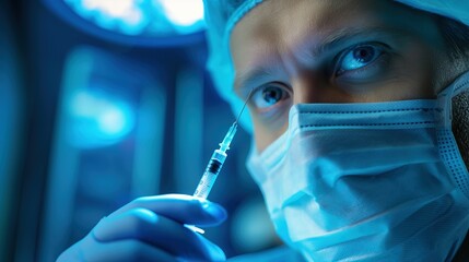 doctor with syringe. vaccination