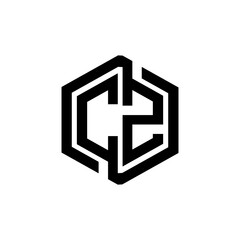 CZ letter logo design in illustration. Vector logo, calligraphy designs for logo, Poster, Invitation, etc. - obrazy, fototapety, plakaty