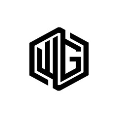 WG letter logo design in illustration. Vector logo, calligraphy designs for logo, Poster, Invitation, etc.