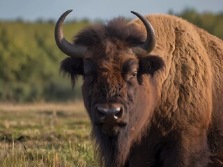 american buffalo in the field American buffalo close-up | Buffalo horns | Buffalo fur | Buffalo silhouette | Buffalo calves | Buffalo stampede | Buffalo migration | Rolling hills | Grasslands