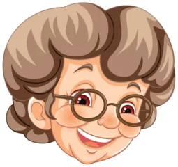 Deurstickers Vector illustration of a smiling elderly woman © GraphicsRF