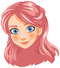 Vector illustration of a cheerful young girl.