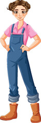 Vector illustration of a woman dressed as a worker.