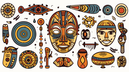 Conceptual illustration with tribal African mask 