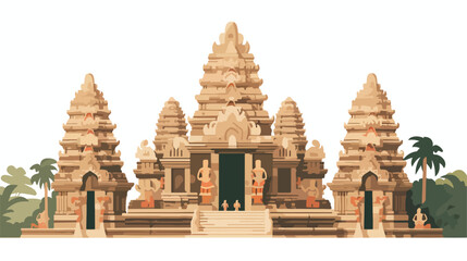 An ancient temple with towering columne and intricate - obrazy, fototapety, plakaty