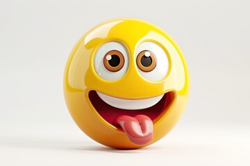 Fototapeta premium 3D Vector 3D Emoji Happy Face Isolated On White