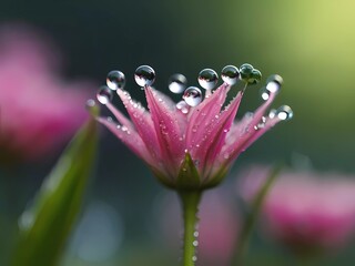 flower with dew drops Macro flower photography | Water droplet on flower petal | Water bead on flower