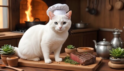 cat in the kitchen