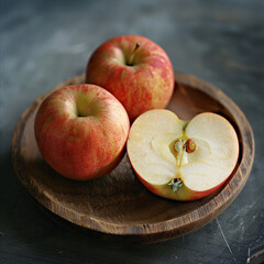 Naklejka na ściany i meble apples on a wooden table