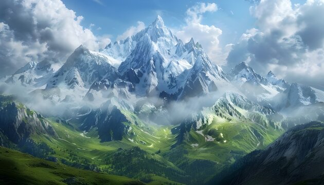 The Mountains. Fantasy Fiction Natural Backdrop