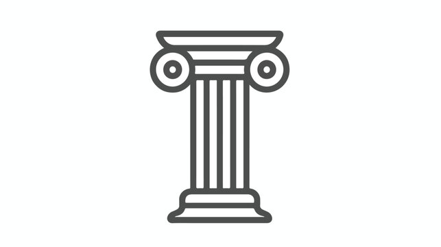 Antique Column line icon pillar outline vector logo 