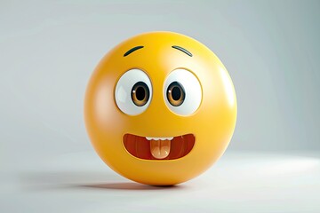 Fototapeta premium 3D Vector 3D Emoji Neutral Or Flat Face Isolated On White