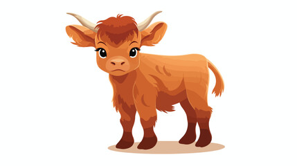 Obraz na płótnie Canvas Cute baby Ox vector illustration isolated on white background