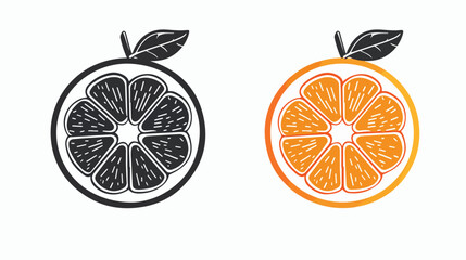 Black line Genetically modified citrus fruit icon 