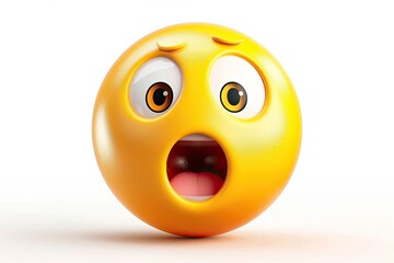3D Vector 3D Emoji Surprised Isolated On White