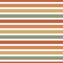 Retro colours horizontal stripes vector seamless pattern. Hand drawn geometric abstract stripped background. 