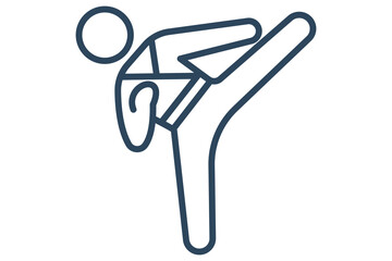 karate icon. icon related to sport, gym. line icon style. element illustration. © sobahus surur
