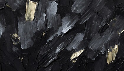 black and white wood, abstract rough gold black art painting texture, with oil acrylic brushstroke, pallet knife paint on canvas