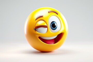 Fototapeta premium 3D Vector 3D Emoji Winking Isolated On White