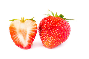 Fresh strawberries on white background