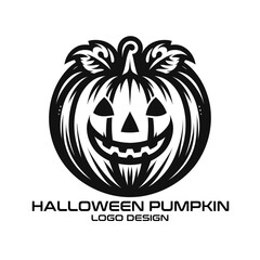 Halloween Pumpkin Vector Logo Design