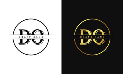 DO letters creative, minimal monogram logo vector template. OD Letter Logo Design Creative Modern Vector in black and white color. - obrazy, fototapety, plakaty