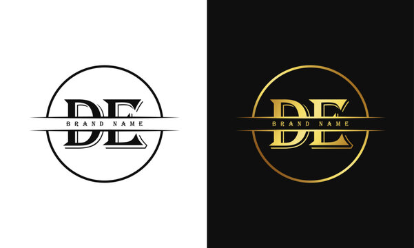 DE letters creative, minimal monogram logo vector template. ED Letter Logo Design Creative Modern Vector in black and white color.