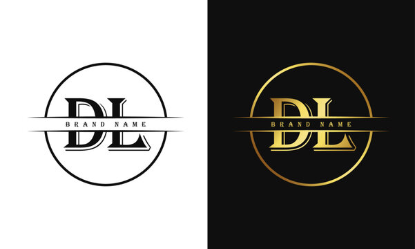DL letters creative, minimal monogram logo vector template. LD Letter Logo Design Creative Modern Vector in black and white color.