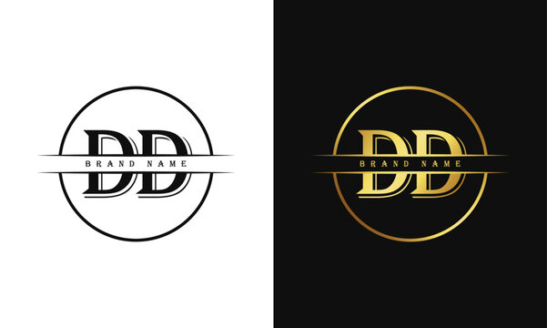DD letters creative, minimal monogram logo vector template. DD Letter Logo Design Creative Modern Vector in black and white color.