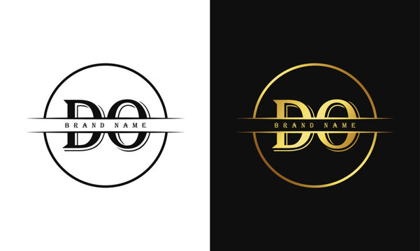 DO letters creative, minimal monogram logo vector template. OD Letter Logo Design Creative Modern Vector in black and white color.