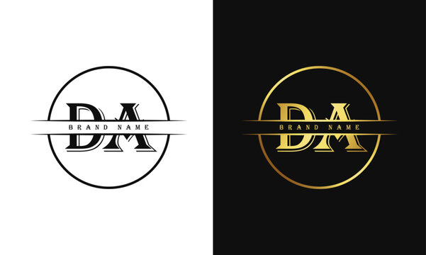 DA letters creative, minimal monogram logo vector template. AD Letter Logo Design Creative Modern Vector in black and white color.