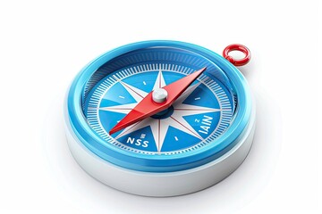 Vector 3D Icon Compass 3D Icon Isolated On White