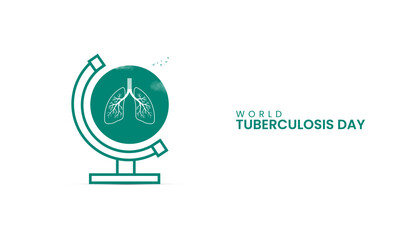 World TB Day, World Tuberculosis day, Globe stand and lungs, design for banner, poster, 3d Illustration