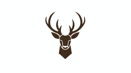 Deer logo design wild animal with horns