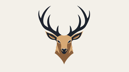 Deer logo design wild animal with horns quality styl