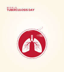 World TB Day, Flying Bird and lungs concept, World Tuberculosis day design for banner, poster vector illustration.