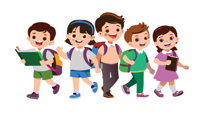 vector art style back to school concept with funny vector 3.eps