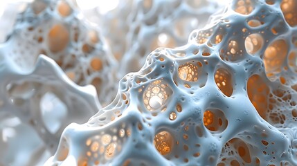 Depicting the strengthening of bone through calcium deposition, a 3D render visualization provides a visual representation of optimal health conditions.